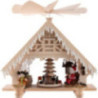 1-Tier Pyramid House - Christmas Parlor with White Frost - 28 cm / 11 inch