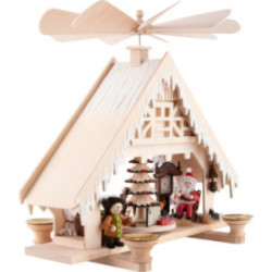 1-Tier Pyramid House - Christmas Parlor with White Frost - 28 cm / 11 inch