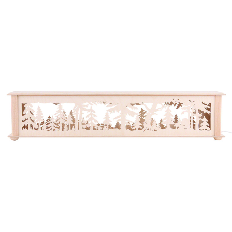 Schwibbogen-Unterbau/Raumleuchte Wald - 70x12x12 cm