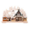 3D Double Arch - Christmas Market with White Frost - 40x30x7 cm / 16x12x3 inch