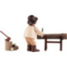 Thiel Figurine - Woodsman Sawing - natural - Set of Three - 6 cm / 2.4 inch