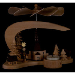 1-stöckige Pyramide Massivholz Dorf Seiffen - 17 cm
