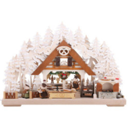 3D Candle Arch - Molli's Christmas Bakery with White Frost - 43x30 cm / 17x12 inch