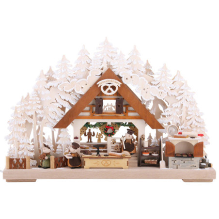 3D Candle Arch - Molli's Christmas Bakery with White Frost - 43x30 cm / 17x12 inch