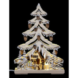 Light Triangle - Woman and Girl with Dog, White Frost - 32x44 cm / 12.6x17.3 inch