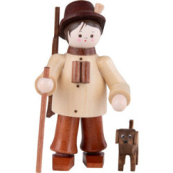 Thiel-Figur Förster mit Hund - natur - 6 cm