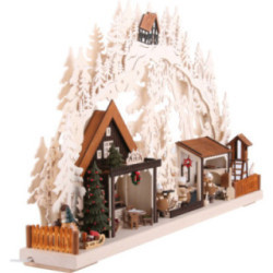 3D Candle Arch - Christmas Bakery with Walki Figures - 72x43 cm / 28x17 inch