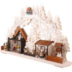 3D Candle Arch - Christmas Bakery with Walki Figures - 72x43 cm / 28x17 inch