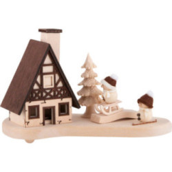 Räucherhaus Schneebällchen natur - 9,5 cm