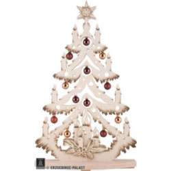 Light Triangle - Fir Tree with Copper/Golden Christmas Balls - 72x38 cm / 28x15 inch