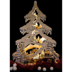 Light Triangle - Fir Tree - Ski Slope with White Frost - 56 cm / 22 inch