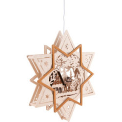 Window Picture - Star with House and Deer in Forest - 35 cm / 13.8 inch