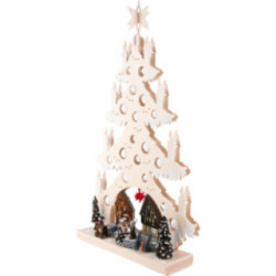 Light Triangle - Fir Tree - Christmas Magic in the Village with White Frost - 43x73,5 cm / 16.9x28.9 inch