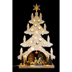 Light Triangle - Fir Tree - Christmas Magic in the Village with White Frost - 43x73,5 cm / 16.9x28.9 inch