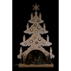 Light Triangle - Fir Tree - Christmas Magic in the Village with White Frost - 43x73,5 cm / 16.9x28.9 inch