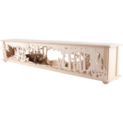 Schwibbogen-Unterbau/Raumleuchte Holzwagen - 80x15 cm