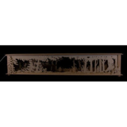 Schwibbogen-Unterbau/Raumleuchte Holzwagen - 80x15 cm