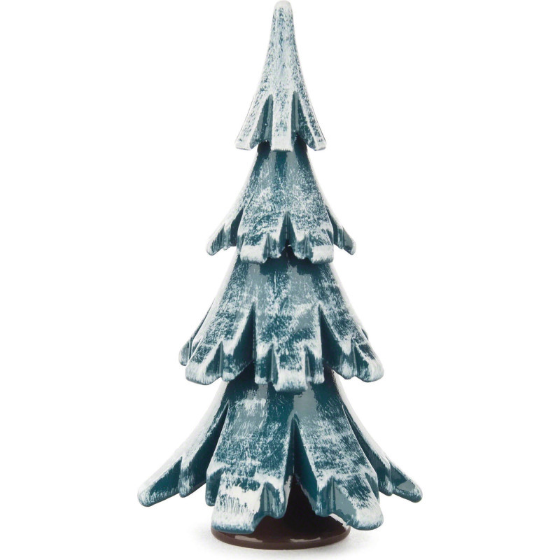 Solid Wood Tree - Green-White - 9 cm / 3.5 inch