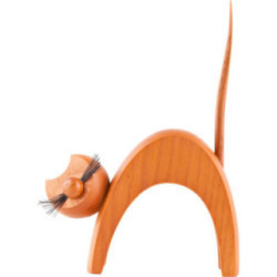 Katze ocker - stehend - 13 cm