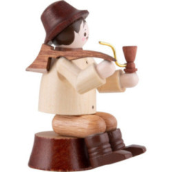 Thiel Figurine - Woodsman sitting on Trunk - natural - 10 cm / 3.9 inch