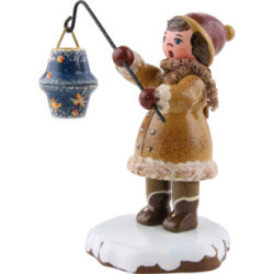Winterkinder Mädchen mit Sternhimmellampion - 8 cm