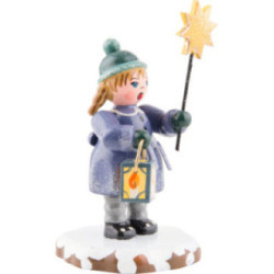 Winter Children Girl with a Star and Lantern - 8 cm / 3 inch