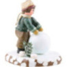 Winter Children Boy with Snowball - 7 cm / 3 inch