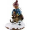 Winter Children Boy with Toboggan - 7 cm / 2,5 inch