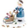 Winterkinder Mädchen mit Kinderschlitten - 7 cm