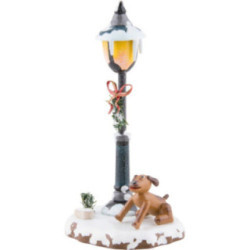 Winter Children Doggy under the Lamppost - 12 cm / 5 inch