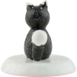 Winterkinder Katze schwarz - 6er-Set - 2,5 cm