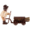 Thiel Figurine - Woodsman with Handcart - natural - 6,5 cm / 2.6 inch