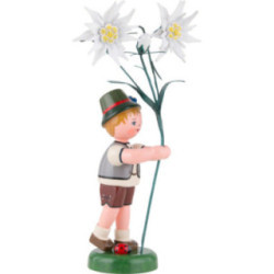 Flower Child Boy with Precious White Flowers - 24 cm / 9,5 inch