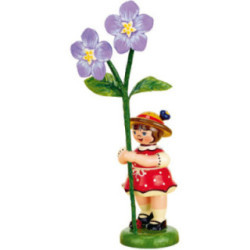 Blumenkind Mädchen mit Flachs - 11 cm