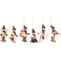 Tree Ornament - Winter Children natural, 6 pcs. - 6 cm / 2.4 inch