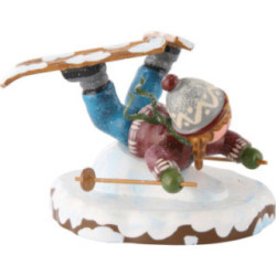 Winter Children Girl on Ski Belly Flopper - 7cm/3 inch