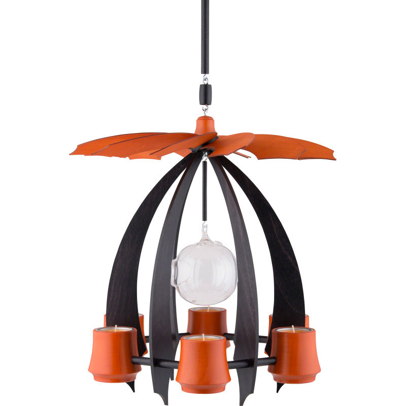 1-Tier Hanging Pyramid NOVA - Anthracite/Orange - 33 cm / 13 inch