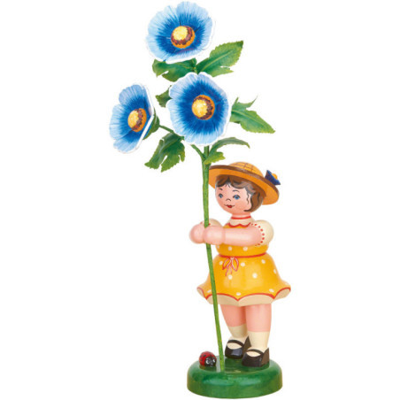 Flower Girl with Hollyhock - 24 cm / 9.4 inch