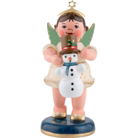 Engel mit  Schneemann - 6,5 cm