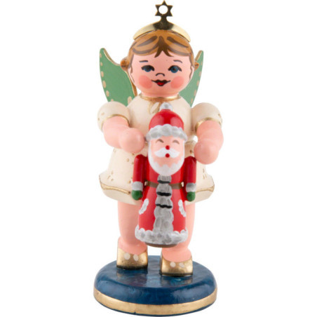 Engel mit Weihnachtsmann - 6,5 cm