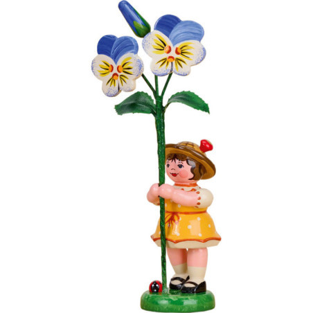 Flower Child Girl with Horned Violet - 11 cm / 4.3 inch