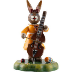 Hasenmusikant Mädchen mit Kontrabass - 10 cm