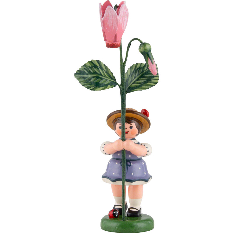 Flower Child Girl with Alpine Violets - 11 cm / 4.3 inch