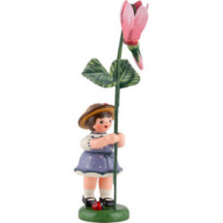 Flower Child Girl with Alpine Violets - 11 cm / 4.3 inch
