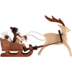 Thiel Figurine - Santa Claus in Reindeer Sled - natural - 8,5 cm / 3.3 inch
