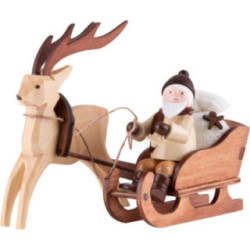 Thiel Figurine - Santa Claus in Reindeer Sled - natural - 8,5 cm / 3.3 inch