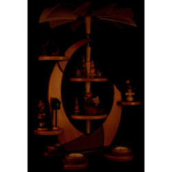 2-Tier Tea Candle Pyramide Sail with Figures - 42 cm / 16.5 inch