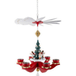 1-Tier Hanging Pyramid - Angels, Red - 47 cm / 18.5 inch