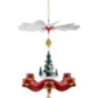 1-Tier Hanging Pyramid - Winter Children, Red - 48x38x38 cm / 18.5x15x15 inch