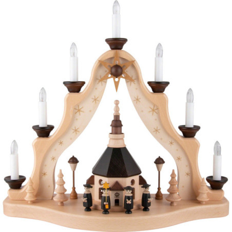 Light Triangle with Seiffner Kirche - 41x40 cm / 16.1x15.7 inch